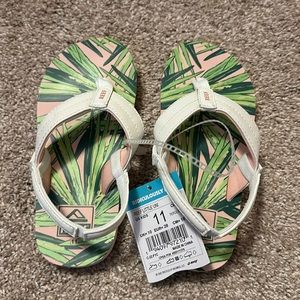 New Kids Reef Pink Green Uni Flip Flops Sandals Thong Size 11
